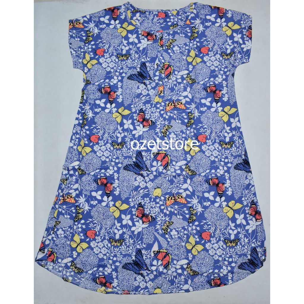 Daster Wanita Lengan Pendek Biru Motif St.Yves CC45 ORIGINAL