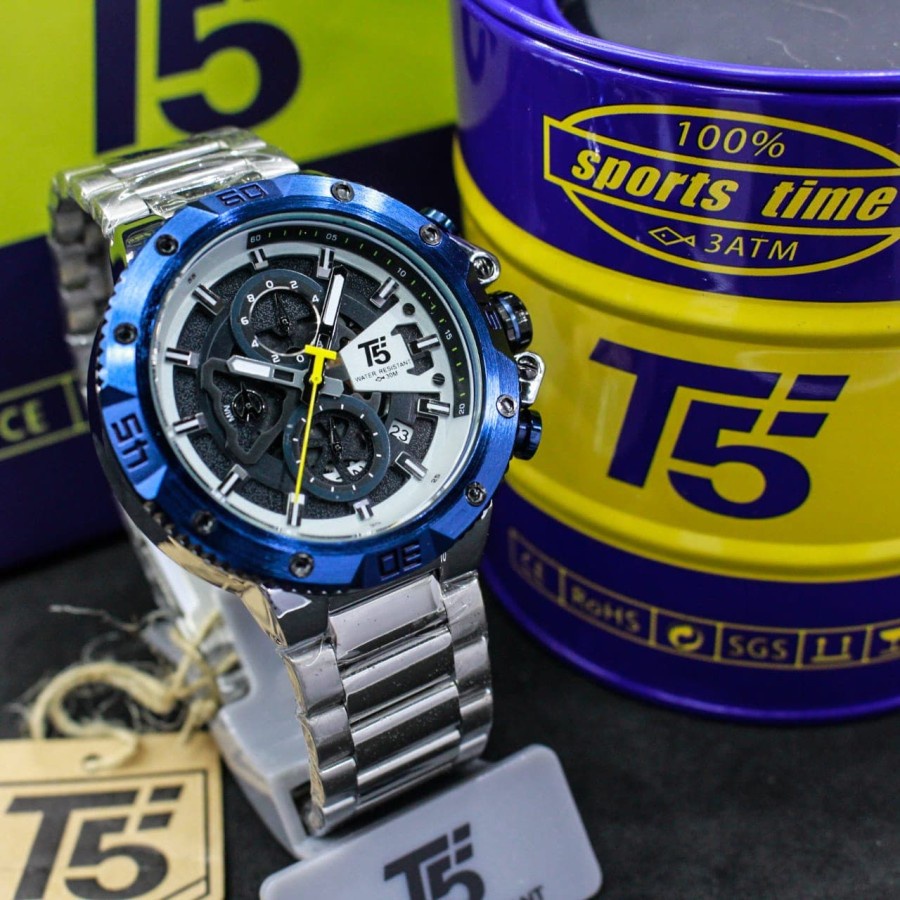 Sale Jam Tangan T5 tipe 3705 Strap Stainless Baterai Jam Tangan Pria Recommended Limited Edition Bay