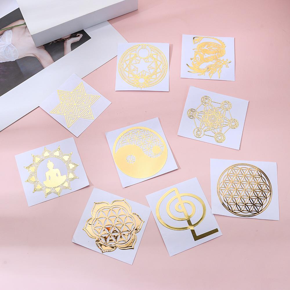 Stiker Energi Bahan Metal Tembaga Warna Emas Untuk Perhiasan