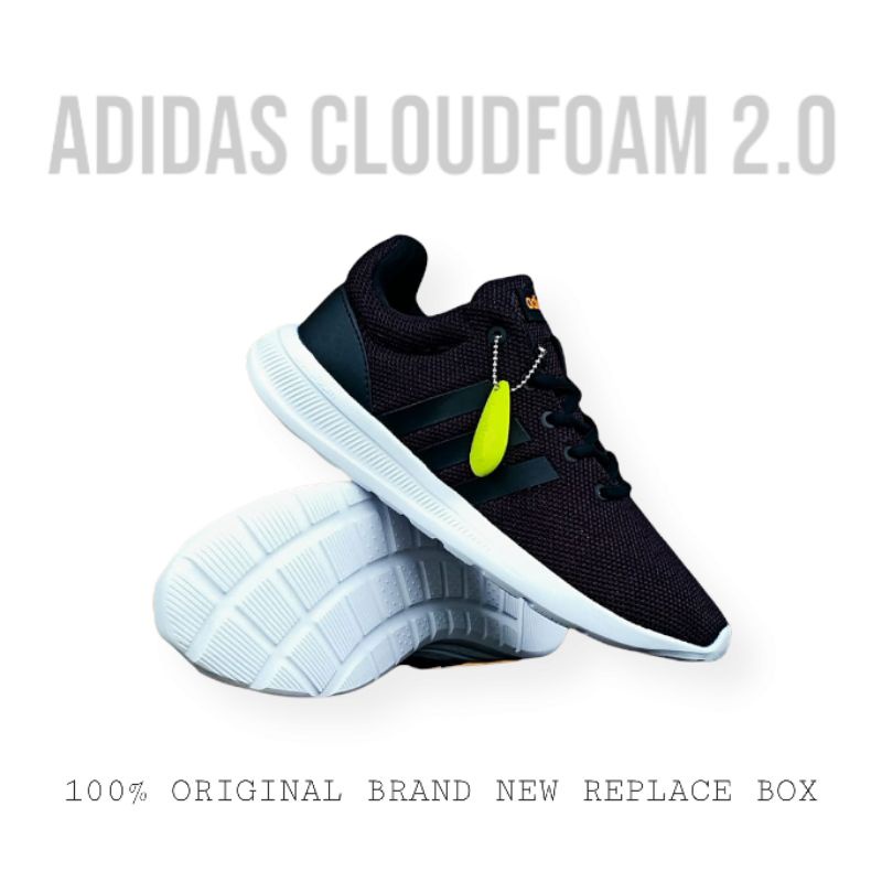Sepatu Running Pria Adidas Cloudfoam CLN Original Black White