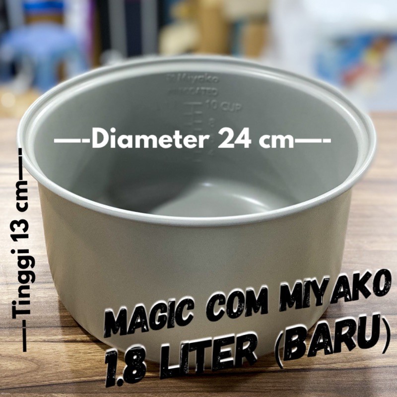 Panci Magic Com Miyako Original, untuk ukuran 0.6 L, 1 L, 1.2 L, 1.8 L dan 2.2 L 606 612 528 508 838 Panci Magic Com Miyako Original Teflon Rice Cooker miyako Ukuran 0.6L 1.2L 1.8 Liter 2.2L Multi