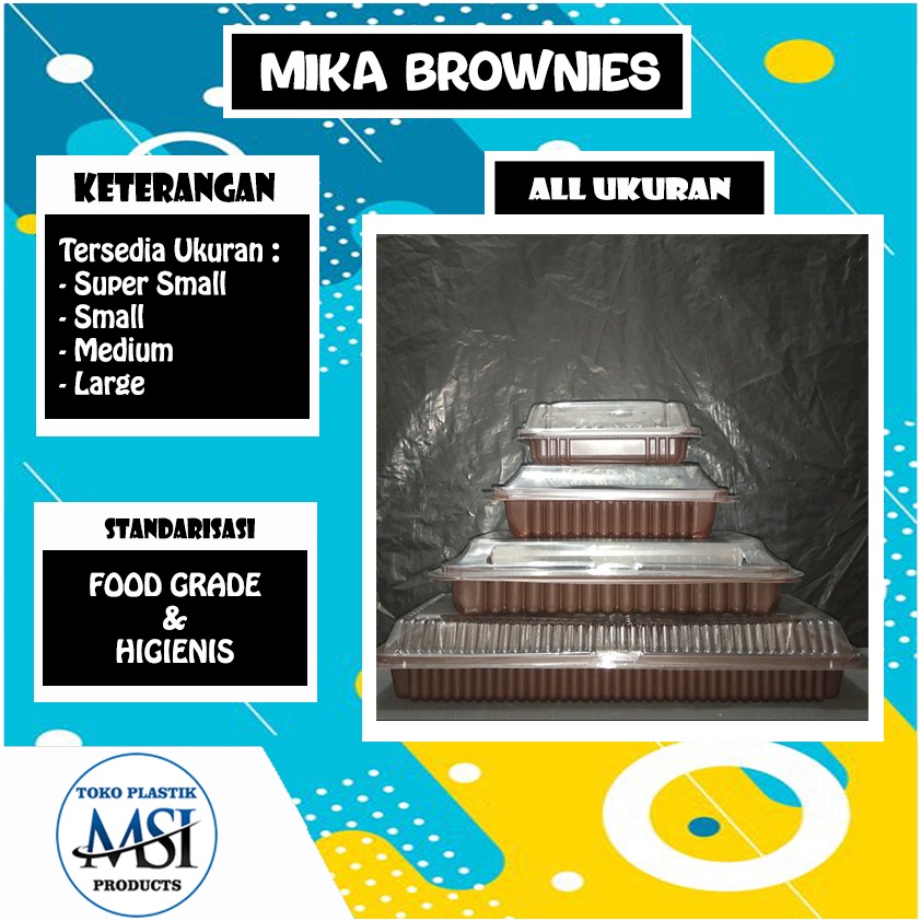 Mika Brownies Size S / Mika Plastik Tempat Kue Brownies Ukuran S / Tempat Bento Size Small