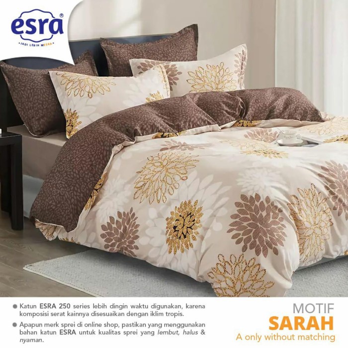 Bedcover & Sprei Katun Esra Sarah Uk. 140X200-200X200 - 200X200, 40Cm Stok Terbatas