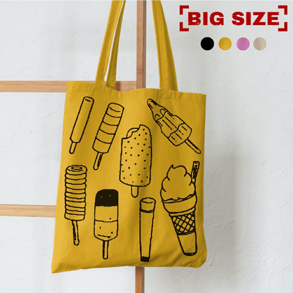 12.12 [RESLETING] ICE CREAM TOTEBAG KANVAS | TOTEBAG SEMI KANVAS | TOTEBAG KULIT | TOTEBAG RESLETING