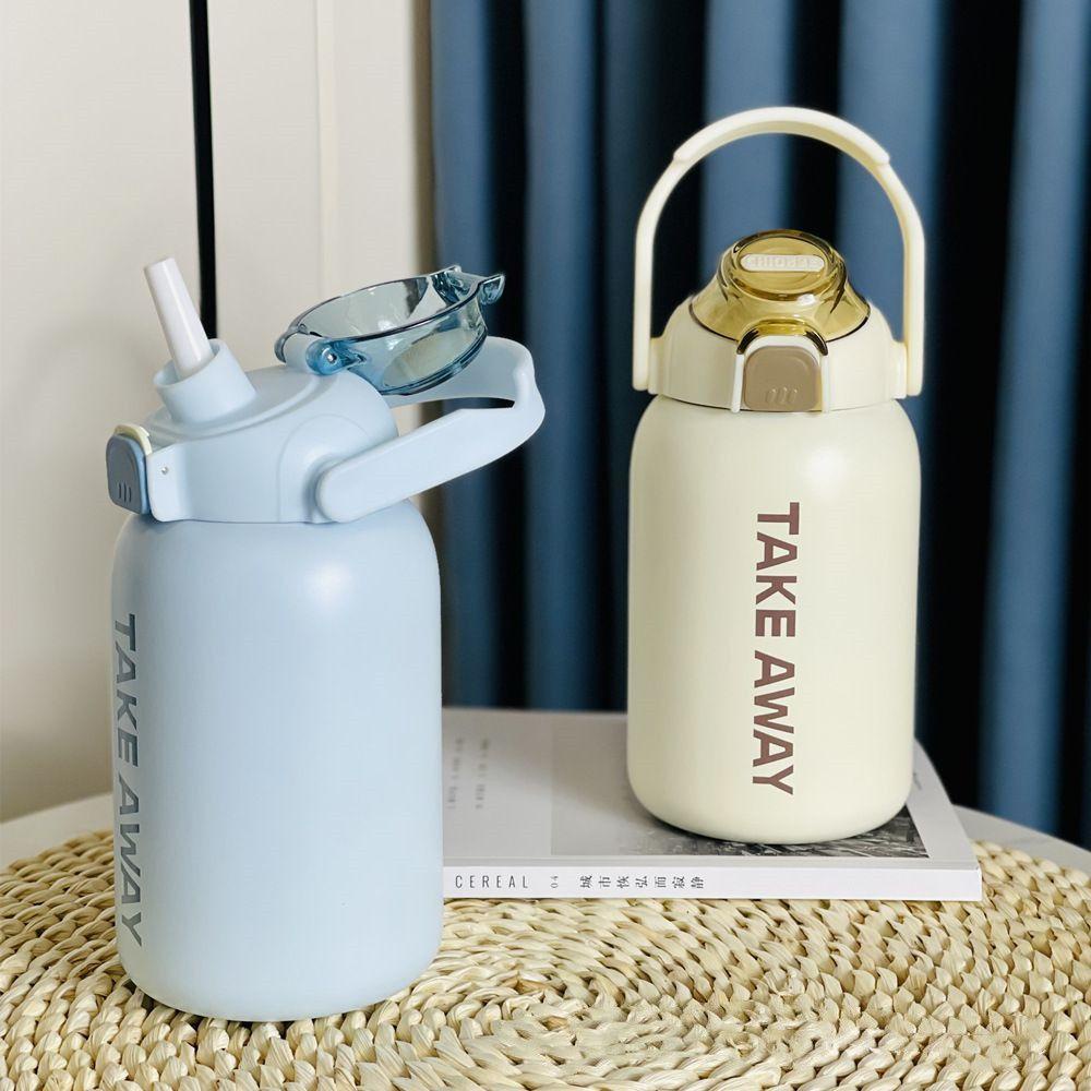 Suyo Botol Termos Vakum Kapasitas Besar 850ML Bahan Stainless Steel Dengan Sedotan Untuk Travel