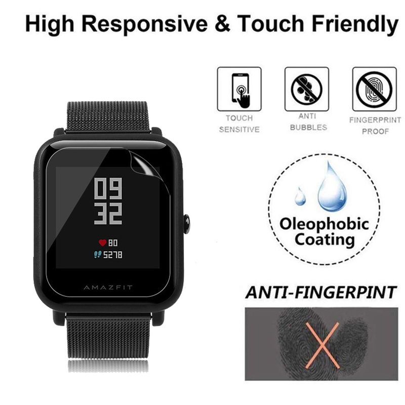 1pc Film Pelindung Layar Smartwatch Bahan TPU Anti Gores Untuk Amazfit Bip3 Bip3 Pro