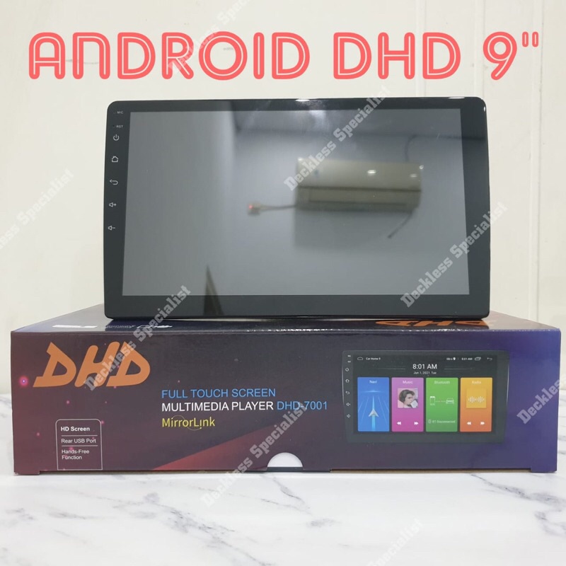 Head unit dhd android 7001 - layar 9 inch - ram 1GB memory 16GB - Double din android tape mobil univ