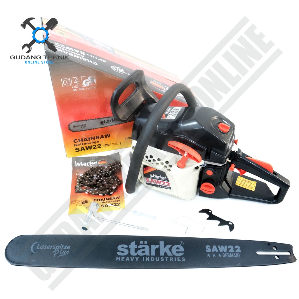 Chainsaw 22&quot; STARKE SAW22 2Tak / Mesin Gergaji Kayu Chain saw Bar Laser 22 Inch SAW 22 SAW-22 STARKE