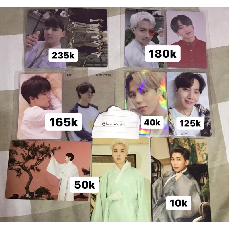 Photocard (PC) Jungkook Jimin Taehyung Jhope RM LD Butter pws, Tear u, POB BE deluxe, ITS2, MPC Dalm