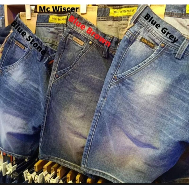 Celana Pendek Pria Jeans Polos Medium