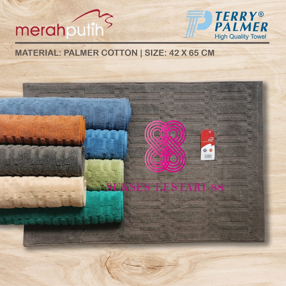 KESET KAKI HANDUK MERAH PUTIH TERRY PALMER 45 x 65 TEBAL &amp; SERAP