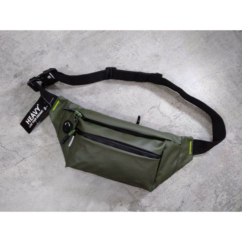 TAS SELEMPANG PRIA HEAVY.BAG. WAIST BAG HEAVY( WATERPROOF) anti air