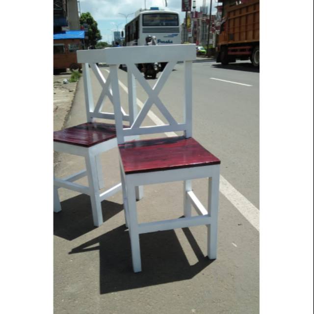 Kursi makan silang jati belanda..