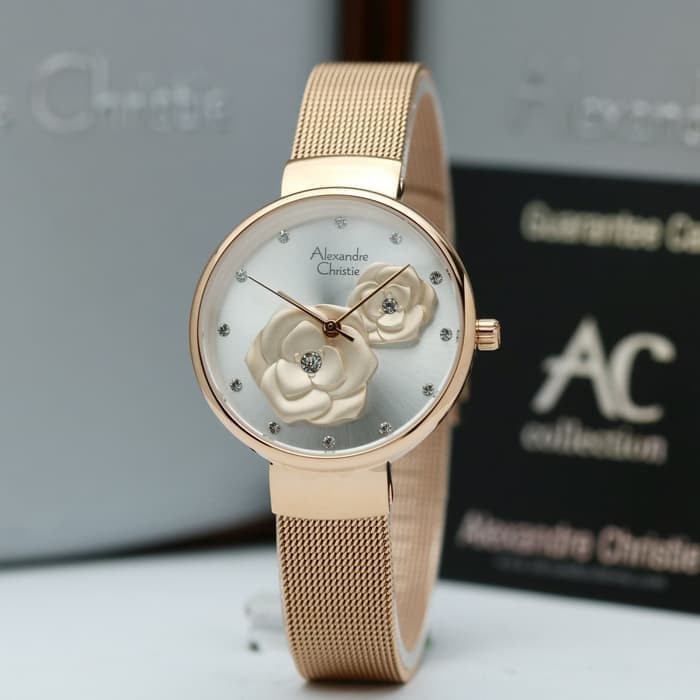 JAM TANGAN WANITA ALEXANDRE CHRISTIE AC 2792 / AC2792 MOTIF BUNGA ORIGINAL