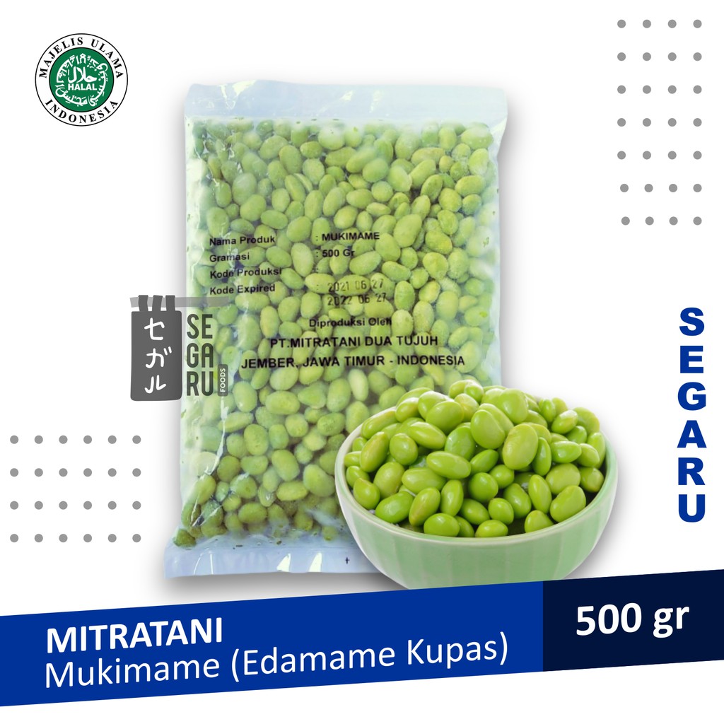 

Mukimame Edamame Kupas Mitratani | Kacang Kedelai Jepang Halal 500gr
