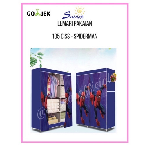 SHENAR (COD) Lemari Pakaian (L:105CM) 3kg-105 CISS BUKA SAMPING-SPIDERMAN lemari karakter , lemari p