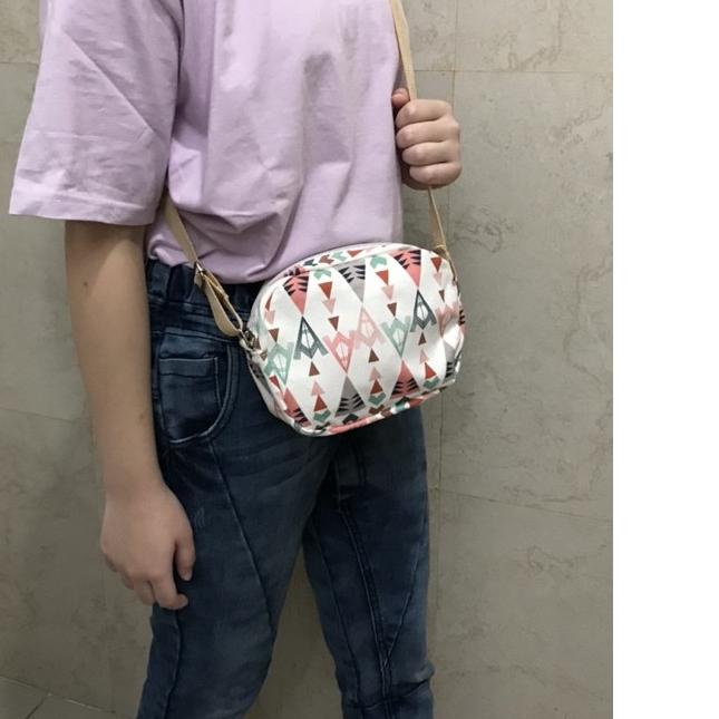 ™ TAS SELEMPANG KAIN LUCU GEMAS MOTIF CUTE TRAVELLING JALAN JALAN HP SLINGBAG KANVAS MINI KECIL BESA
