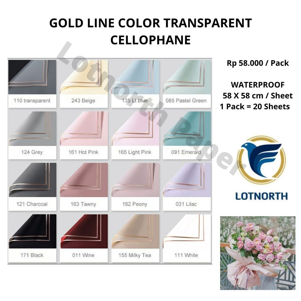 

KERTAS BUNGA CELLOPHANE LIS GOLD | PAPER WRAPPING LIST GOLD