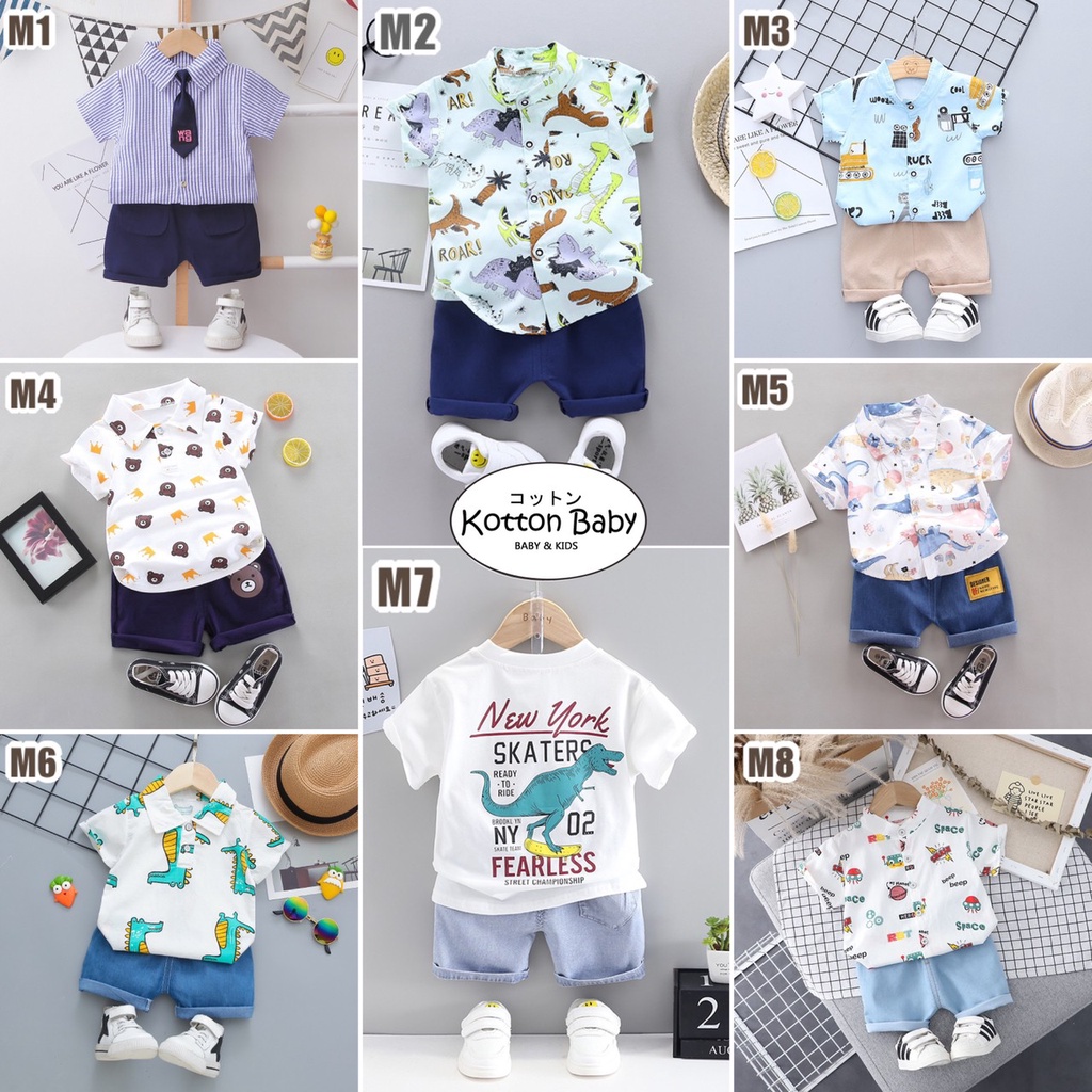 1-5thn | Setelan Tshirt + Celana (1 set) Laki-laki Bayi Anak Pakaian anak Kaos Bayi M Catalog