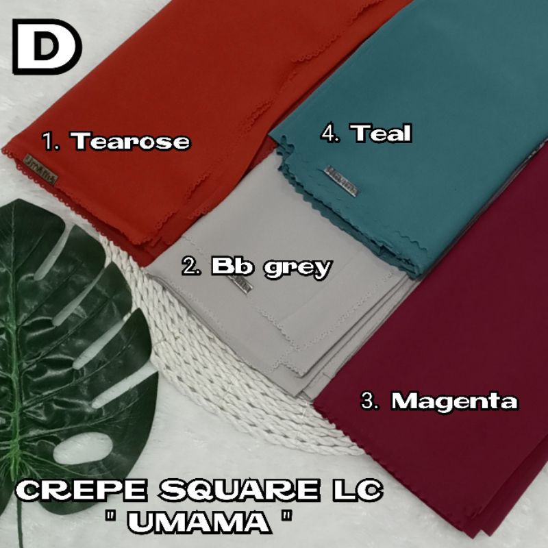 (Bisa COD) Jilbab CREPE SQUARE UMAMA (kerudung segiempat Stretch)