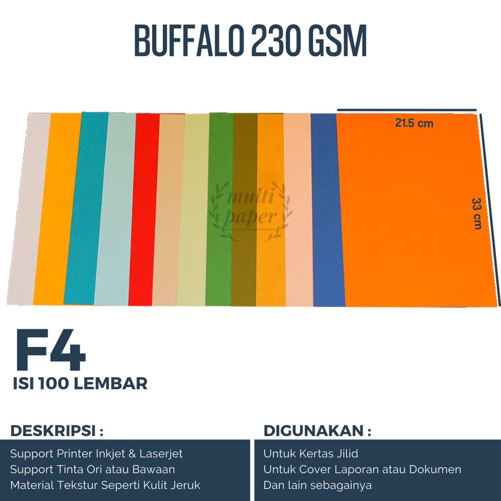 

Kertas Cover F4 Buffalo isi 100 lembar / Kertas Karton Buffalo F4