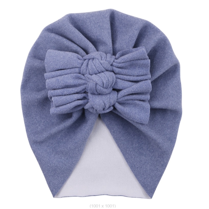T-87 NEW Turban / topi anak bayi motif tiga pita kualitas premium-13.Biru
