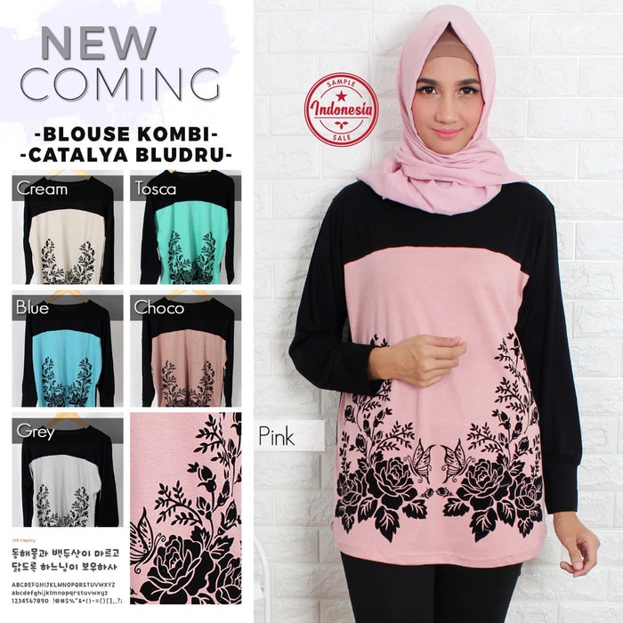 Kaos Muslim/Baju Muslim/Pakaian Muslim Wanita Model Kombinasi Catalya PROMO
