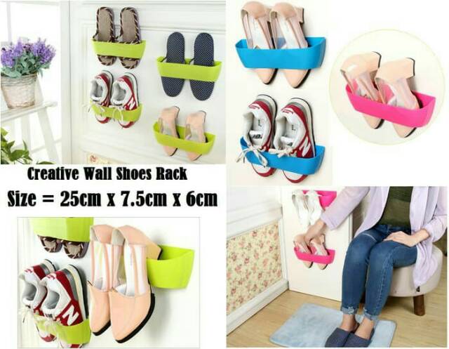 Creative wall shoes rack rak sepatu dinding
