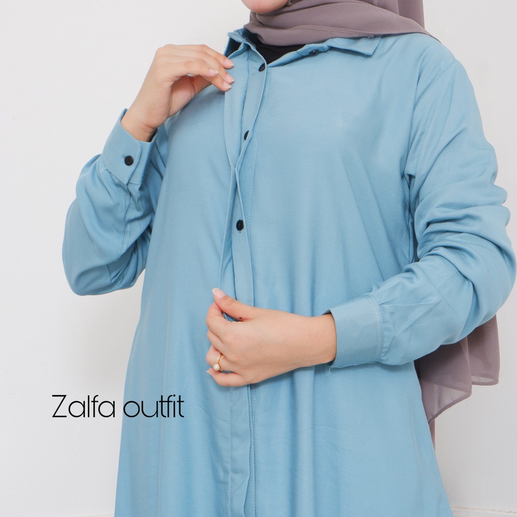 ALINA tunik by ZALFA OUTFIT / kemeja panjang / tunik polos / tunik rayon