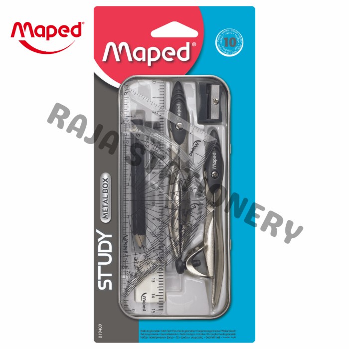 

Maped Math Set 10 Pcs Study / Paket Jangka Maped Belajar Matematika