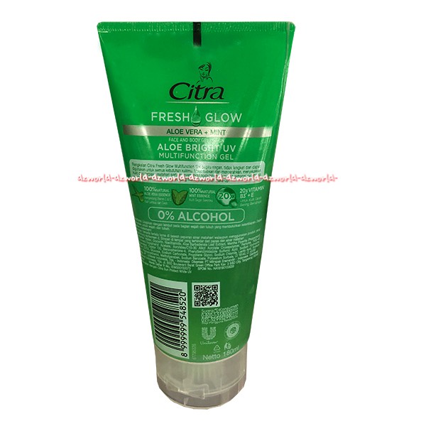 Citra Fresh Glow 180ml Multifunction Gel Coconut Nourish Tomato Aloe Vera Face &amp; Body Gel lotion Ringan Tidak lengket Di Kulit Muka