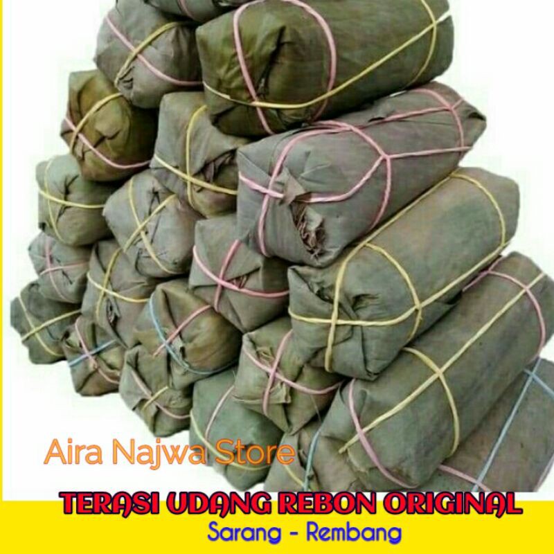 Terasi rebon asli khas Rembang bungkus daun alami 250gr Trasi Udang
