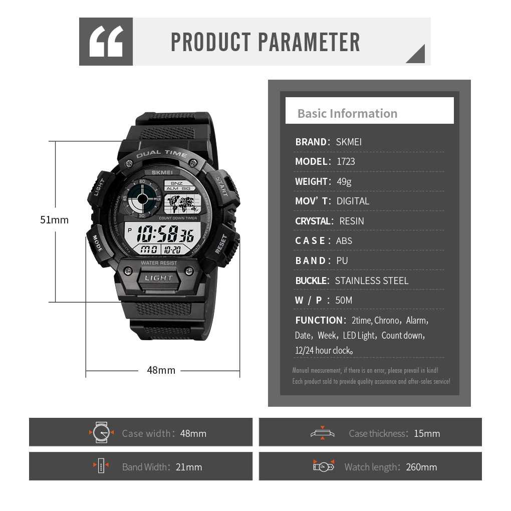 IDN - SKMEI Jam Tangan Digital Pria - 1723