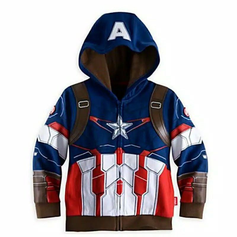 Jaket anak karakter avengers spiderman ironman captain america thor hokkyshop