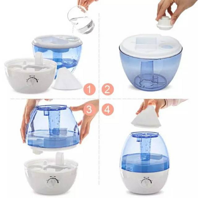 Humidifier Purifier Kapasitas Besar 2,5 L Liter Classic Drop Pelembab Udara Ruangan