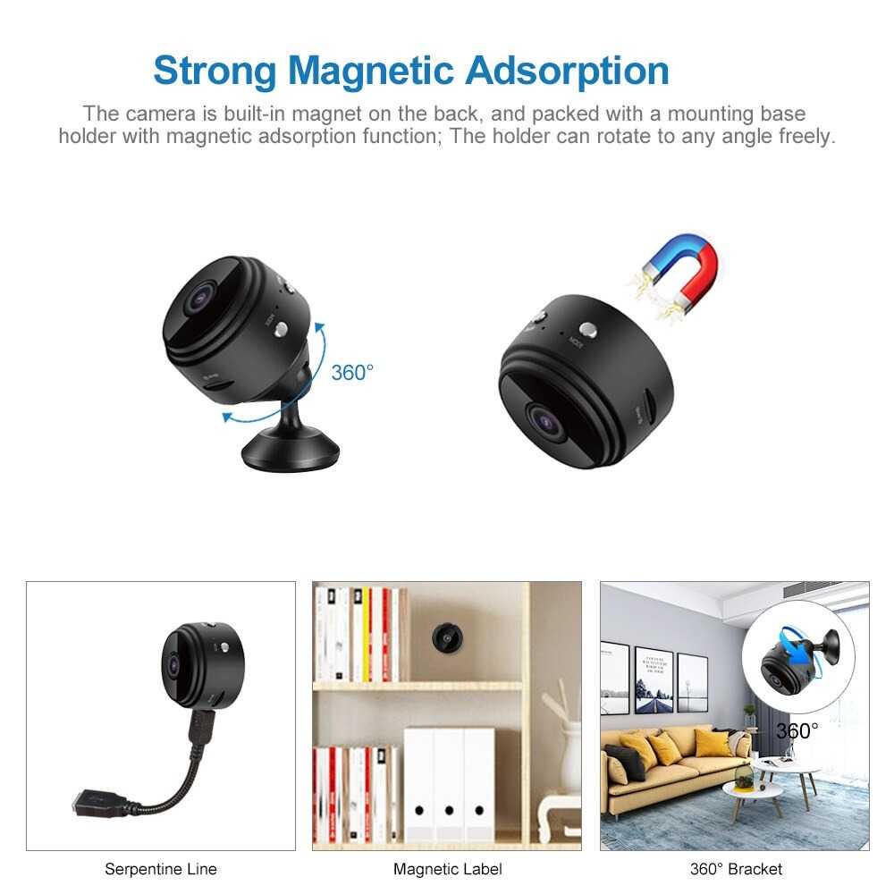 Mini WiFi IP Camera CCTV Night Vision Wide Angle 1080P