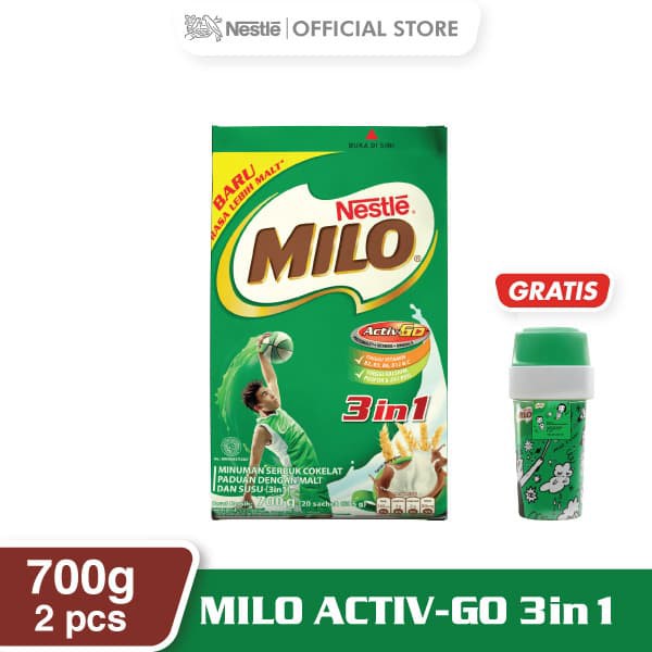 

PROMO MILO ACTIV-GO 3 IN 1 POLYBAG (20X35G) [2PCS] GRATIS TUMBLER MILO TERMURAH