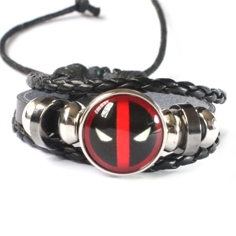 Gelang Kulit Kepang Desain Marvel Spiderman Captain America Hulk Deadpool Batu Permata Gaya Klasik Untuk Hadiah Anak