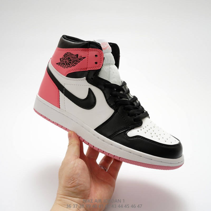 pink and white nike high tops