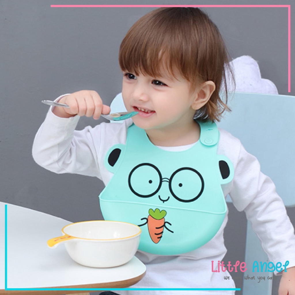 Celemek Makan Bayi BABY BIB SLABER Karet Anak Baby Burb Apron Silicon Bibs Waterproof Murah COD