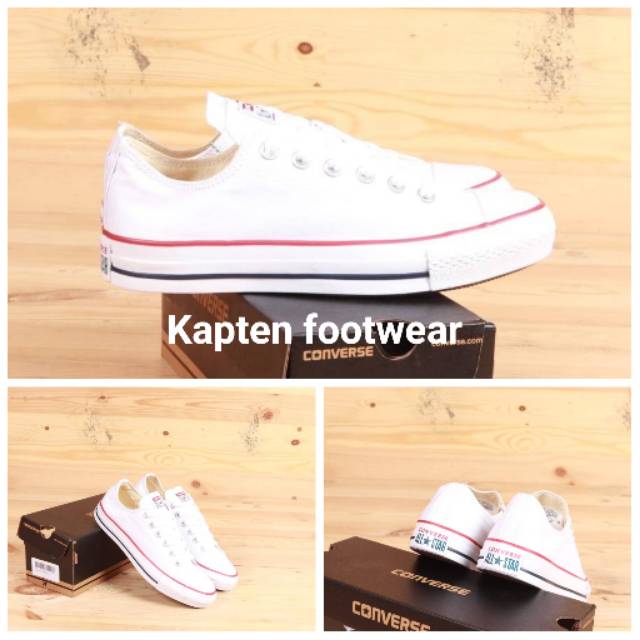 100% Import sepatu converse All star classic ox low all white original premium import vietnam