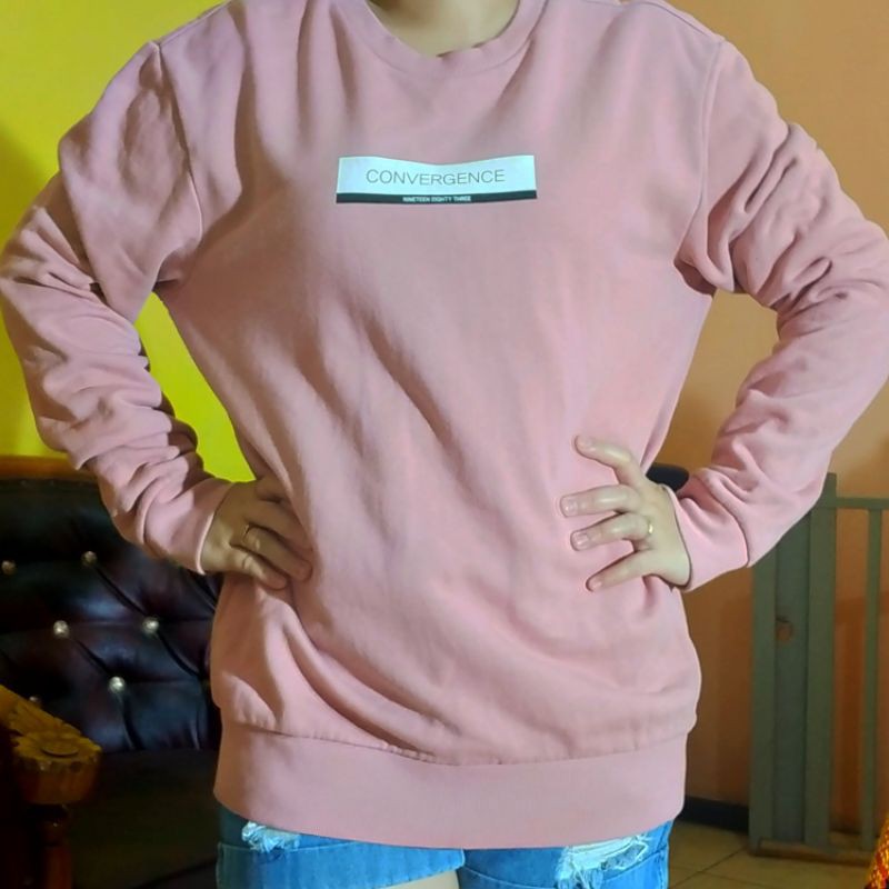 Crewneck Fashion TBJ Pink Pastle Size L