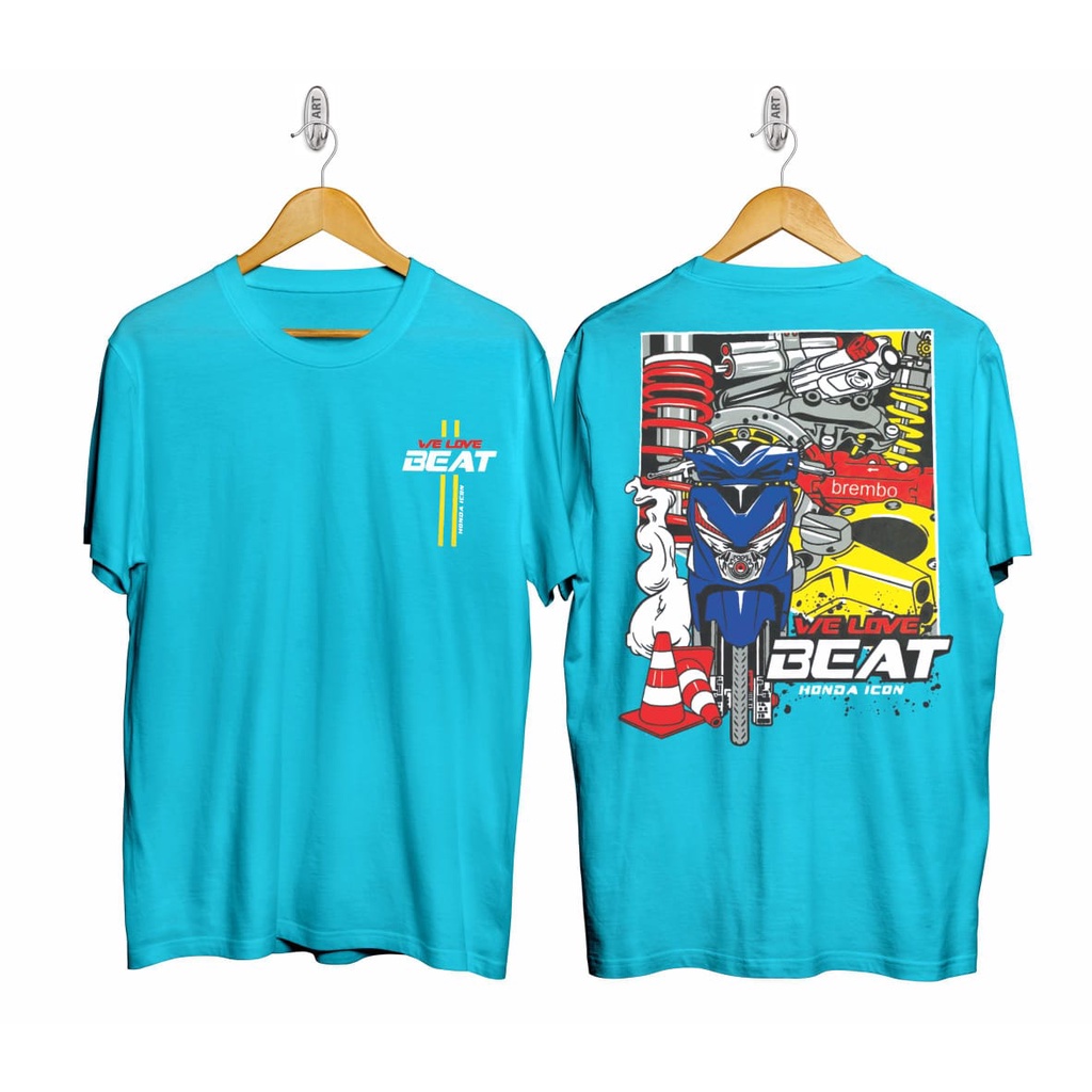 Kaos murah Kaos distro murah baju  distro pria t-shirt murah combed30s BEAT SHOCK  BIRU