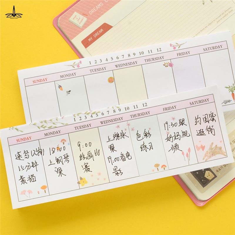 

INDORETAIL | 40 Lembar/Set Self-Adhesive Minggu Catatan Notebook Memo Pad Catatan Tempel DIY