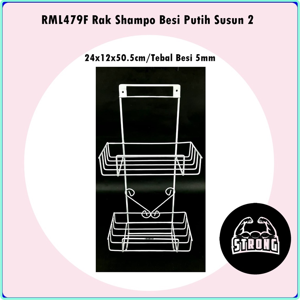 RML479F Rak Shampo Besi Putih Susun 2