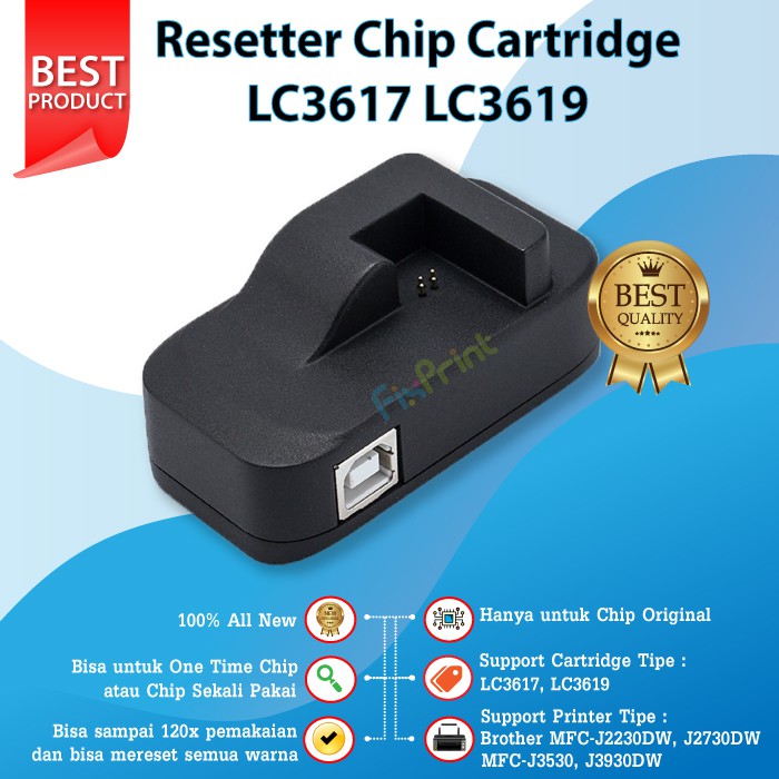 Resetter Chip Cartridge Tinta LC3617 LC 3617 Printer J3530dw J3530