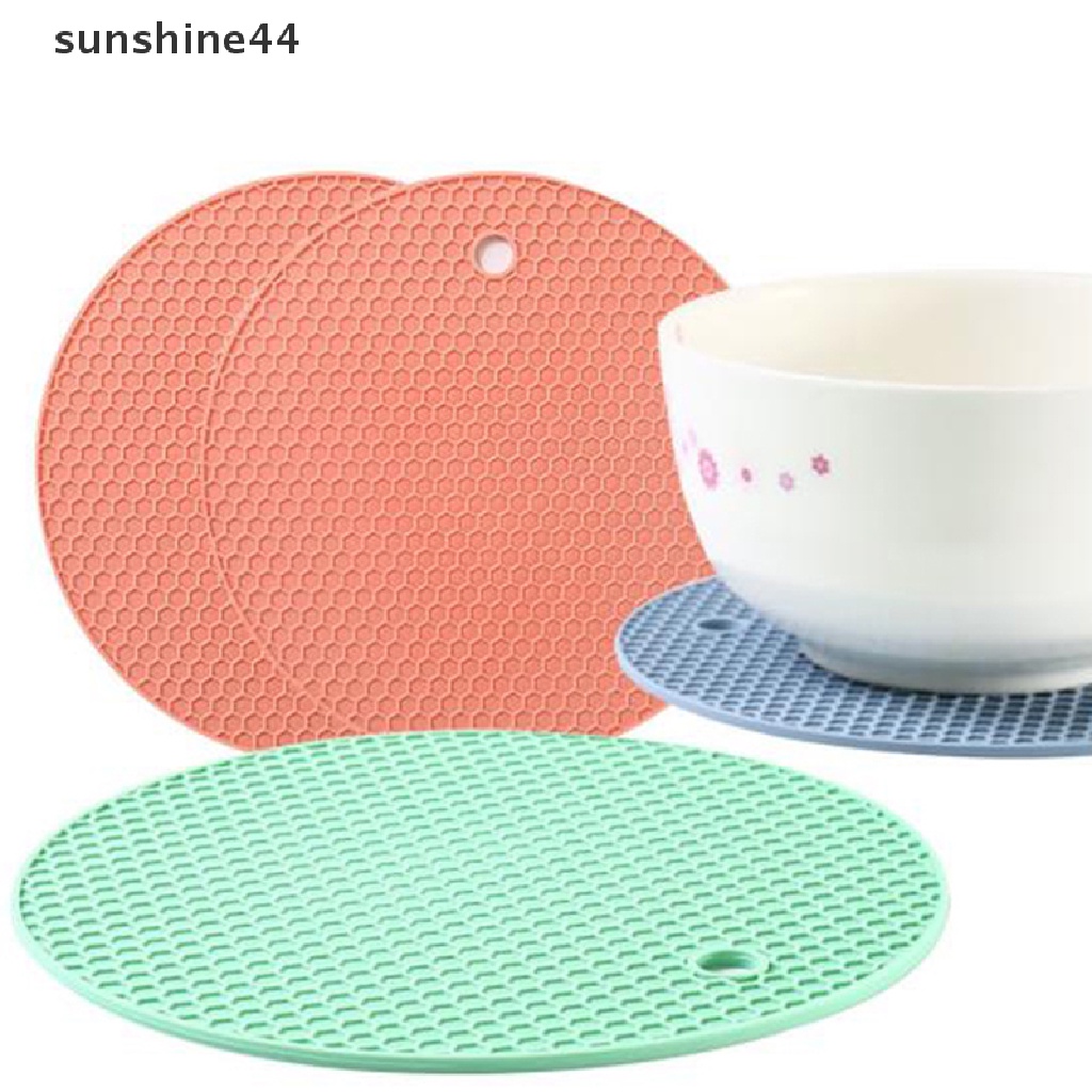 Sunshine 1PC Alas Piring / Wadah Makanan Dengan Bahan Silikon Non-slip Dan Tahan Panas  .