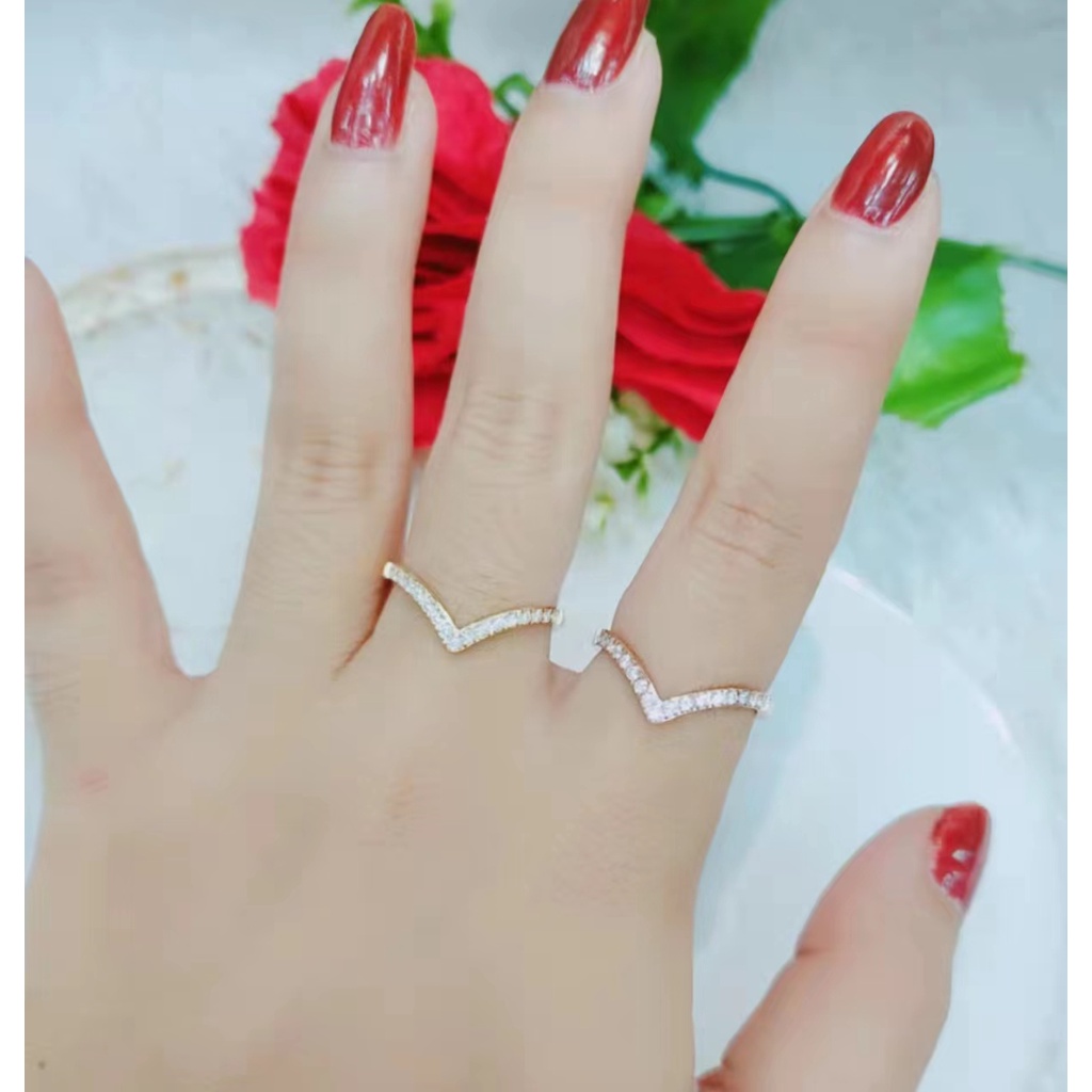 Cincin Titanium Permata Perhiasan Fashion 1101.1102