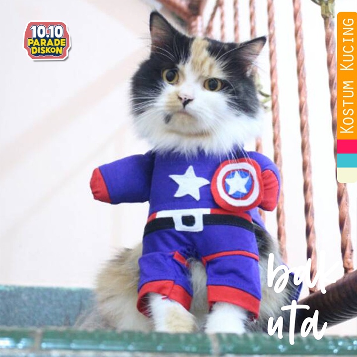 Kostum kapten amerika untuk kucing dan anjing size S M L XL