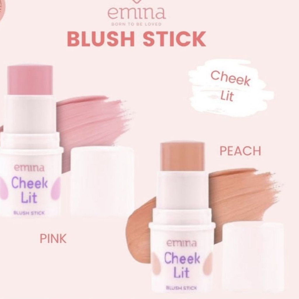 ❤ BELIA ❤ EMINA Cheek Lit Pressed Blush On, Cream, Blush Stick, Highlighter Powder ✔️BPOM Cheeklit